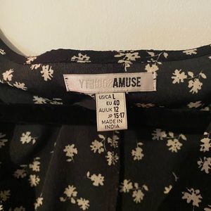 Amuse Society,black with white flowers,Large
